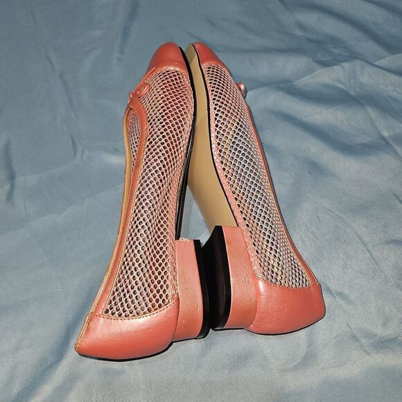 Vintage Annie Pink Bowtie Mesh Slip On Flats - Picture 4 of 9